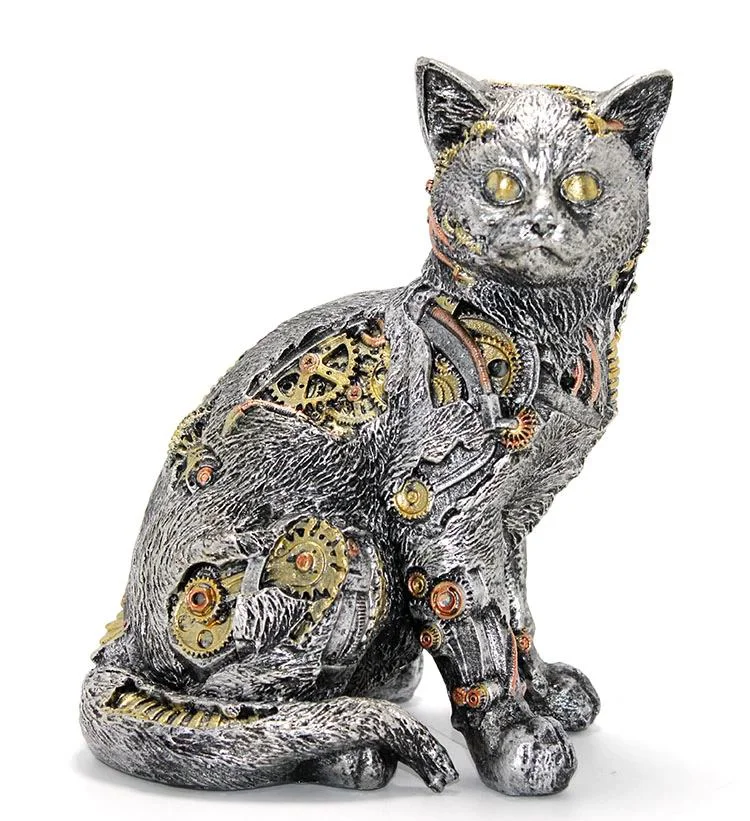 Steampunk Polyester Kedi Figürü Alk2454 | Ev Ofis Dekorasyonu Steampunk Polyester Kedi Figürü Alk2454 | Ev Ofis Dekorasyonu