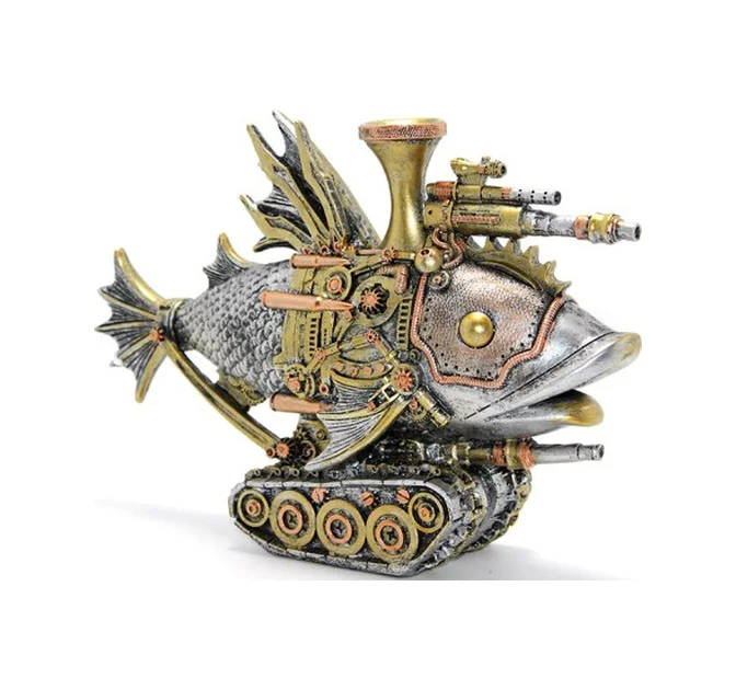 Steampunk Polyester Tasarım Balık Figürü