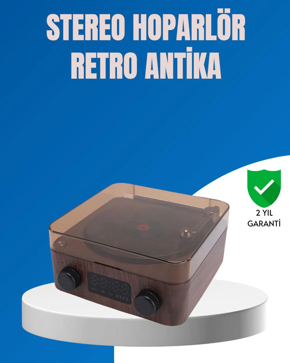 Stereo Bluetooth Hoparlör – Gece Lambalı ve Zaman Göstergeli Küçük Boy Büyük Ses