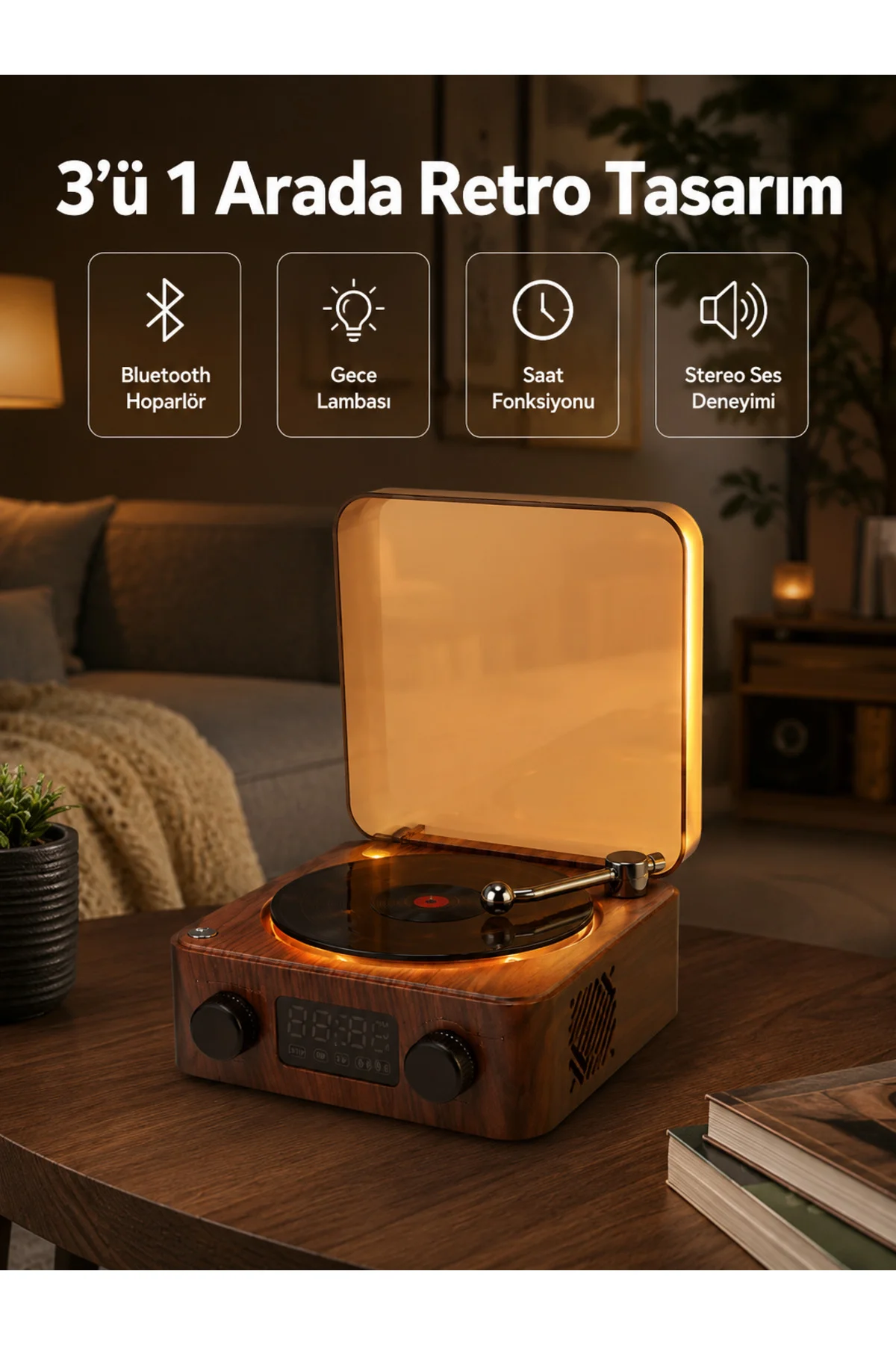 Stereo Bluetooth Hoparlör – Gece Lambalı ve Saat Göstergeli Yeni Nesil Stereo Bluetooth Hoparlör – Gece Lambalı ve Saat Göstergeli Yeni Nesil