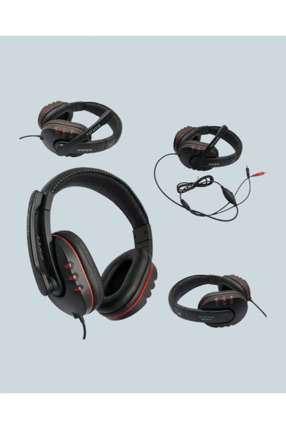 Stereo Kırmızı Gaming Kulaklığı Yumuşak Pedli Mikrofonlu - Lisiny