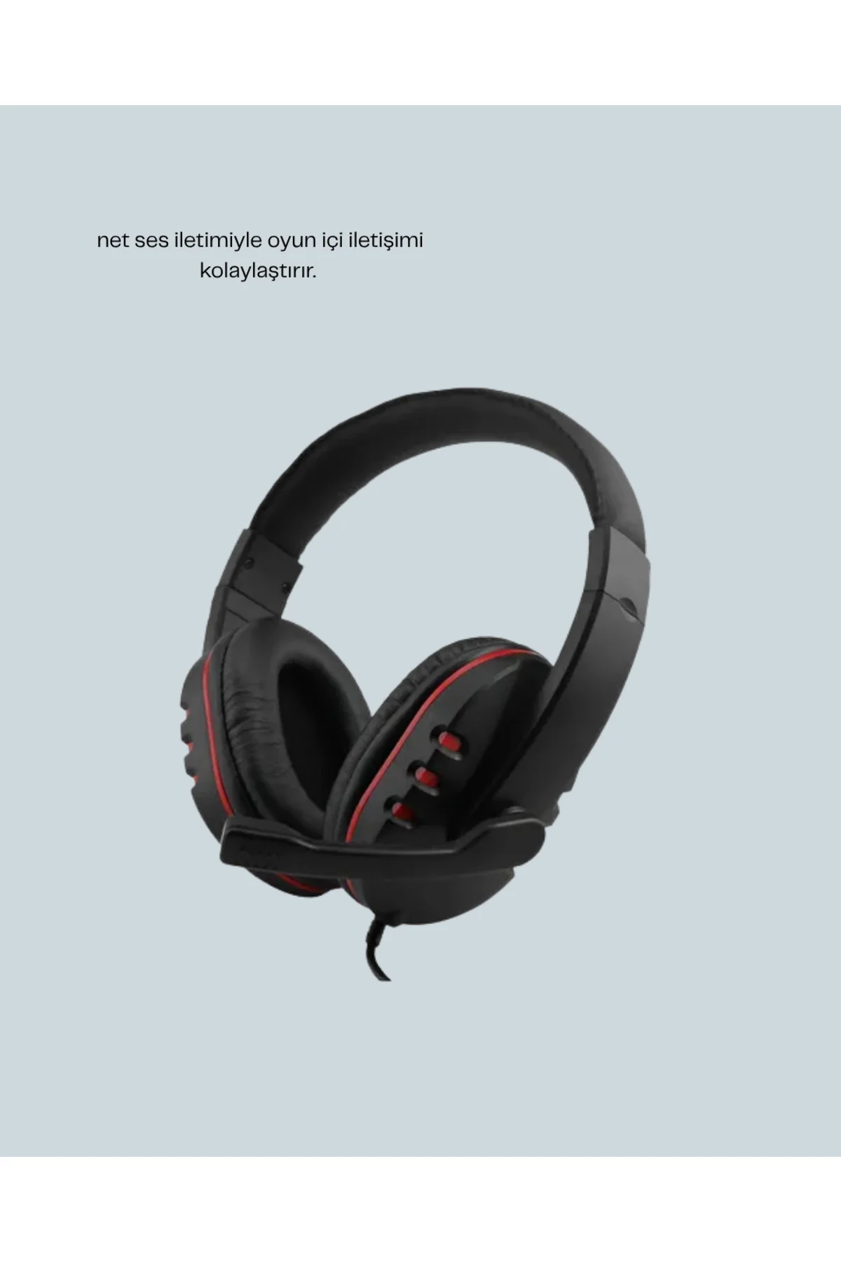 Stereo Kırmızı Gaming Kulaklığı Yumuşak Pedli Mikrofonlu - Lisiny