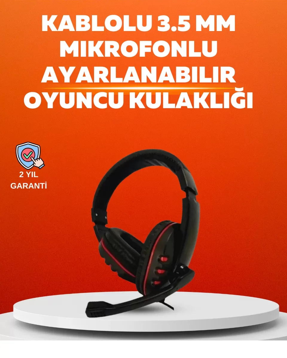 Stereo Kırmızı Kulaklık - Yumuşak Pedli Mikrofonlu ve Konforlu Dinleme Deneyimi