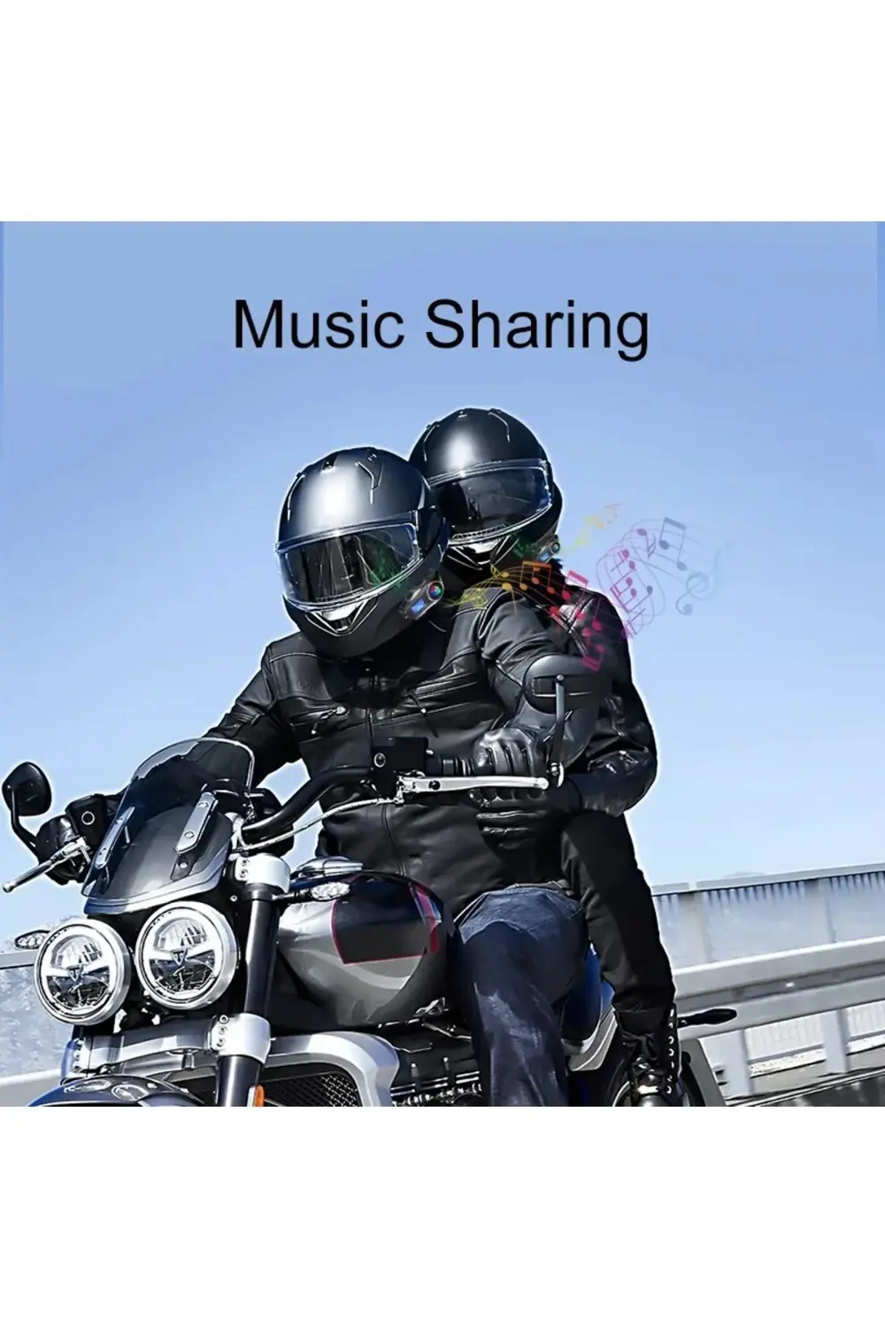 Stereo Mp3 FM Radyo 500 Mt Intercom 2 Eşleşmeli Kask Kulaklık Su 