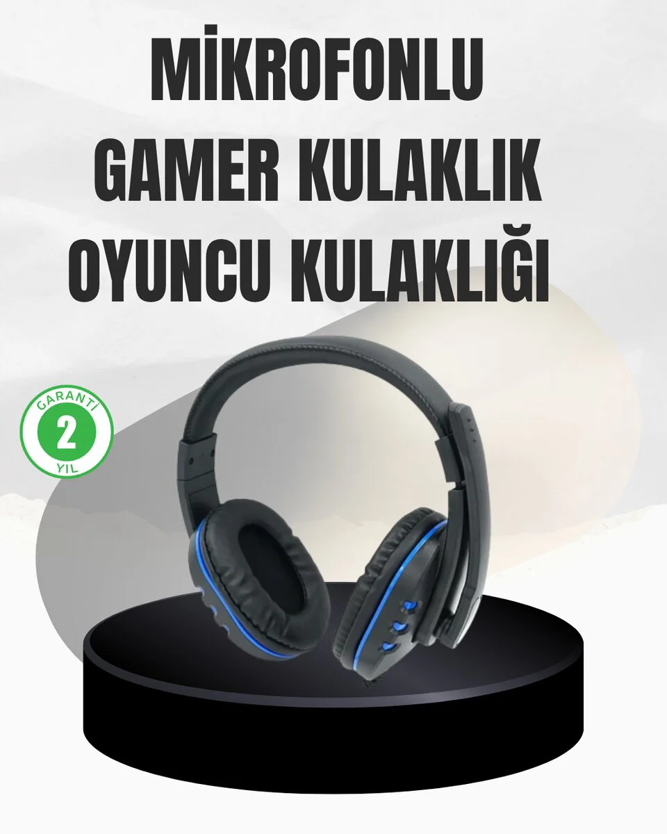 Stereo Oyun Kulaklığı - Güçlü Bas Mikrofonlu ve Konforlu Tasarım