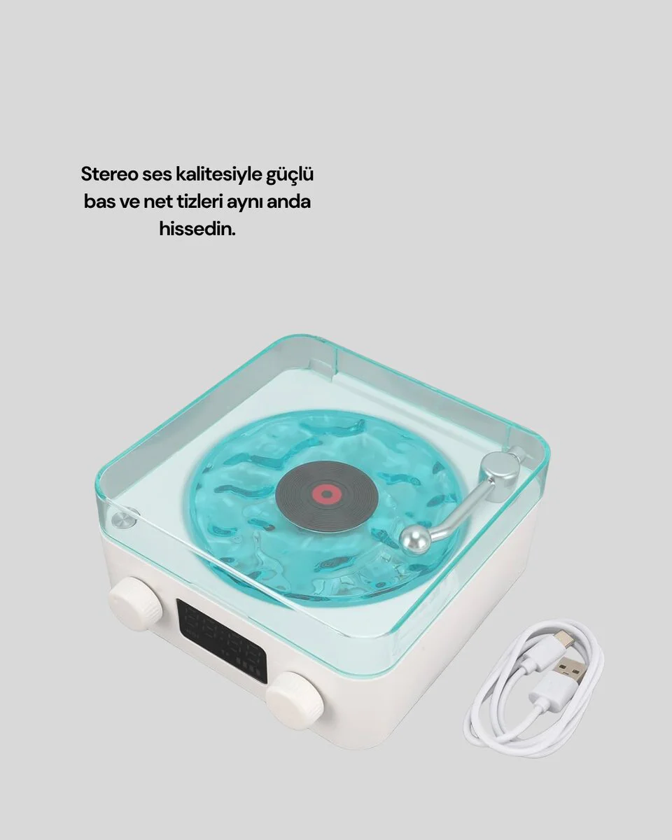 Stereo Sesli Gece Lambalı Bluetooth Hoparlör – Vintage 3-1 Tasarım