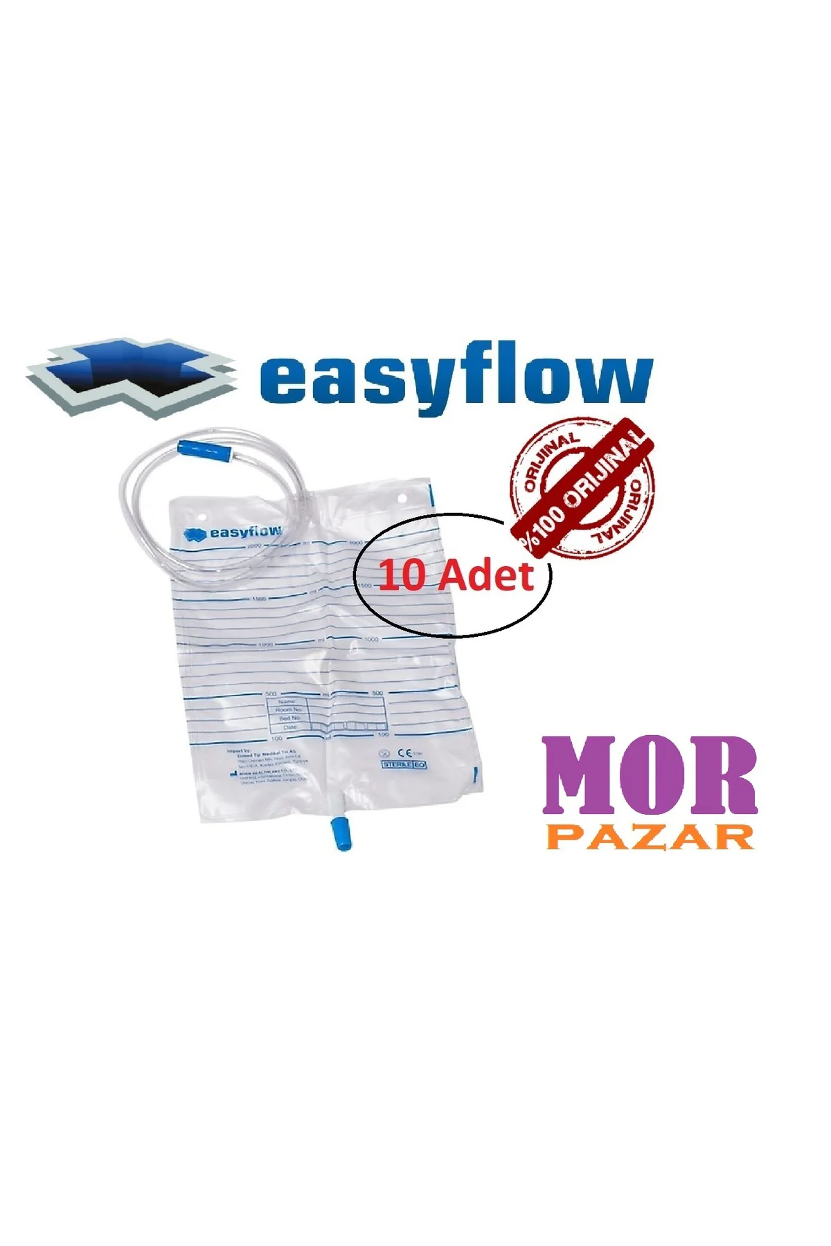 Steril Idrar Torbası Düz Musluk 10 Lu Paket