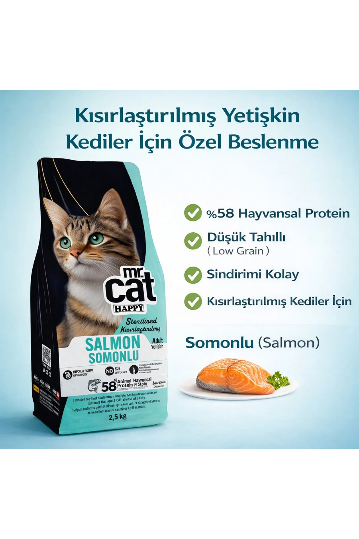 Sterilised Somonlu Kısırlaştırılmış Yetişkin Kedi Maması 2,5 Kg - Sterilised Somonlu Kısırlaştırılmış Yetişkin Kedi Maması 2,5 Kg -