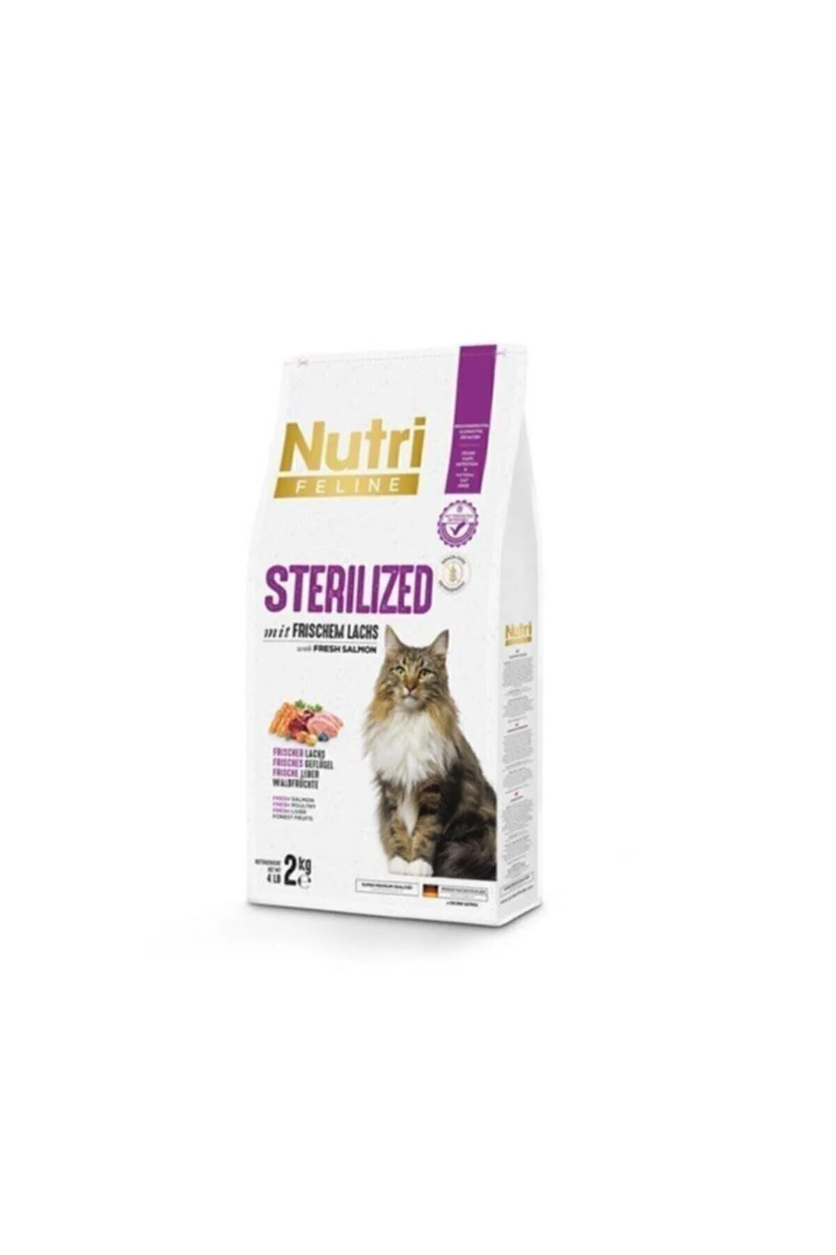Sterilized - Taze Somonlu, Glutensiz ve Tahılsız Kısırlaştırılmış Kedi Maması 2 Kg