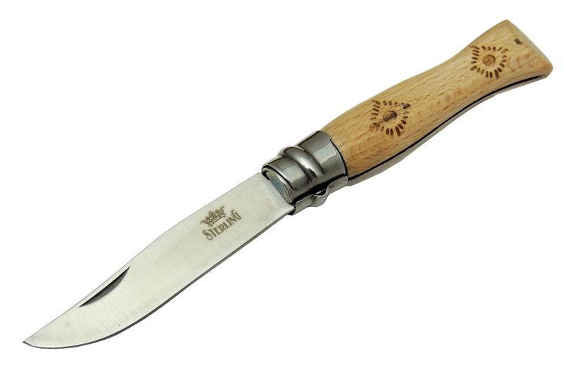 Sterling T0221 Bahçe Çakı 16 cm - Ahşap Sap, Bilezikli, Kılıflı T