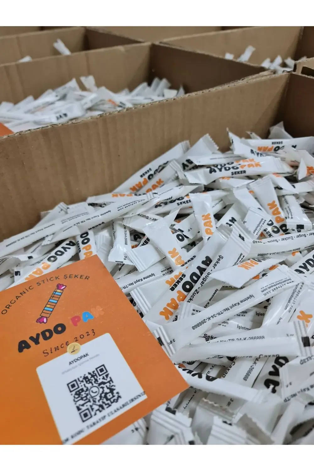 stick beyaz şeker 3gr ort. 2000 adet/net 6 kg mat kağıt