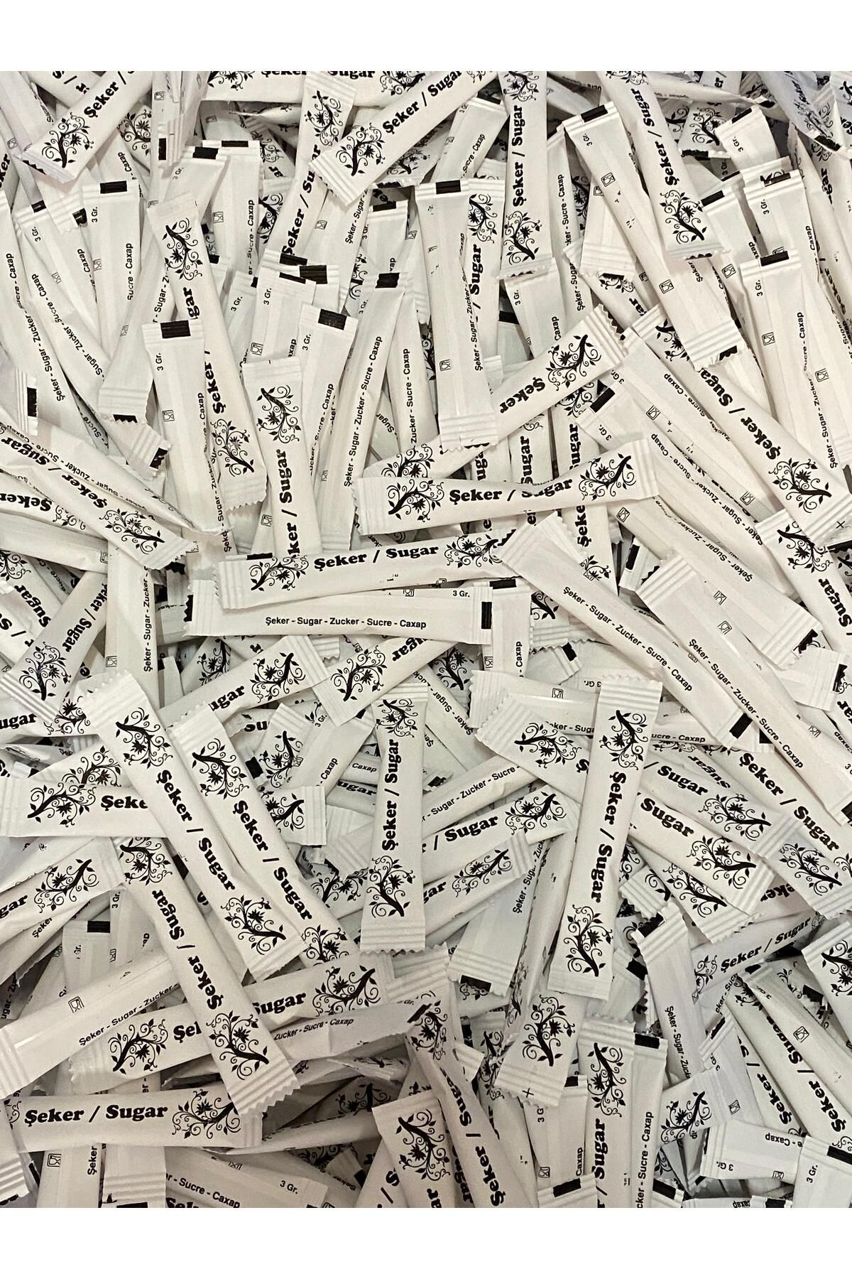 Renkli Şeker Stick Beyaz Toz Şeker Tek Kullanimlik 2.500 Adet 3 Gram 7.5 Kg