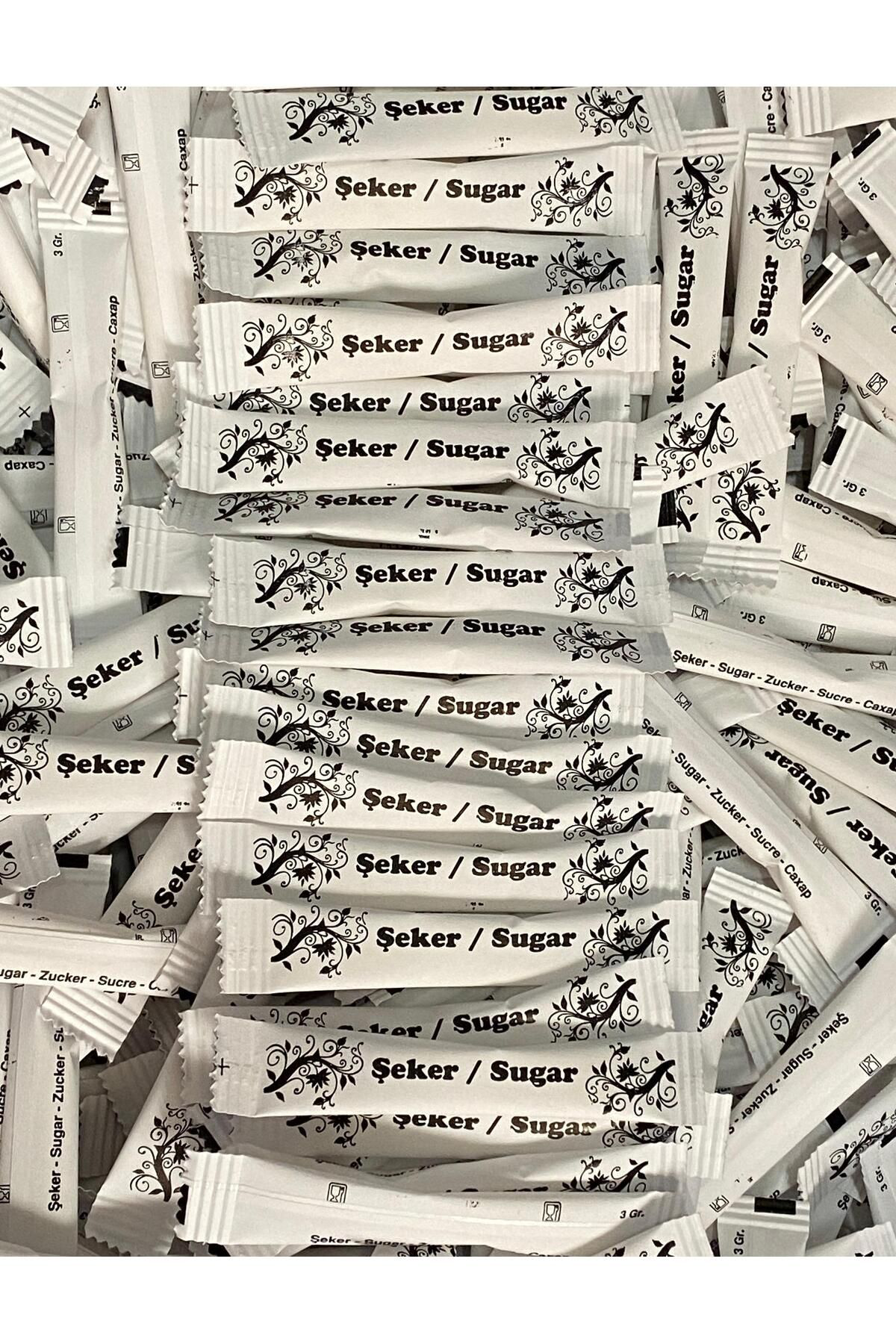 Renkli Şeker Stick Beyaz Toz Şeker Tek Kullanimlik 2.500 Adet 3 Gram 7.5 Kg