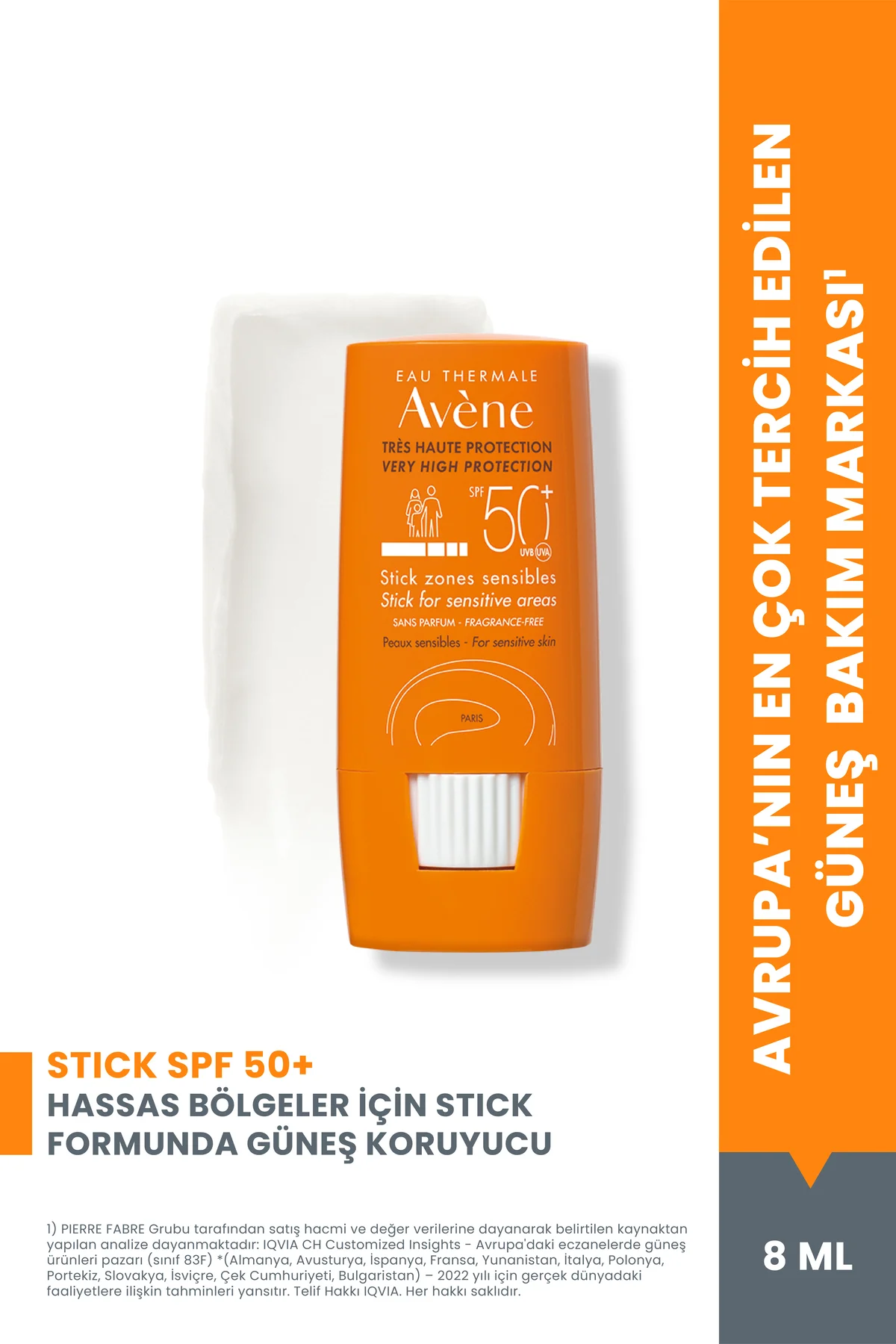 Stick Güneş Kremi SPF 50+ Hassas Bölgeler için Yüksek Koruma Sağl