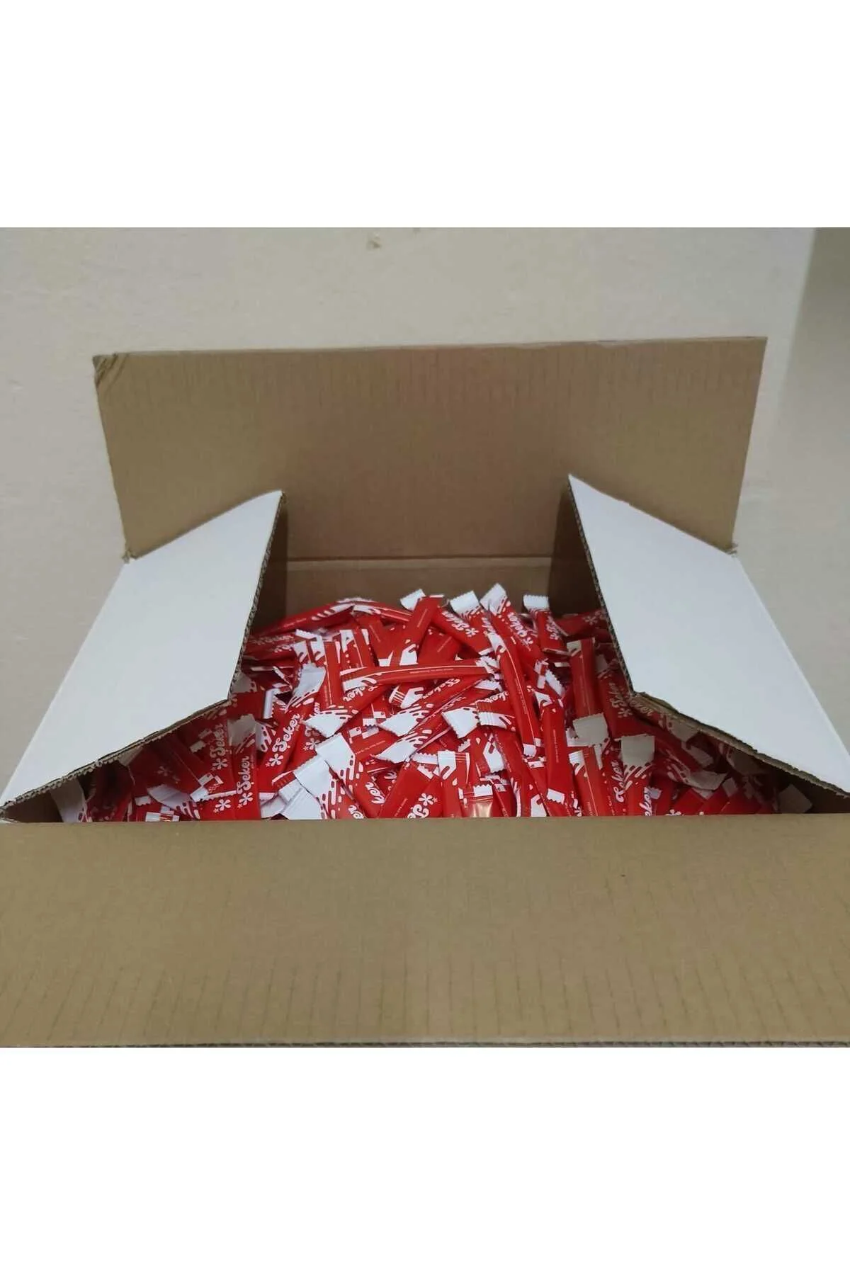 Stick Şeker 1000 Adet 3 gr ( Kırmızı Desenli )