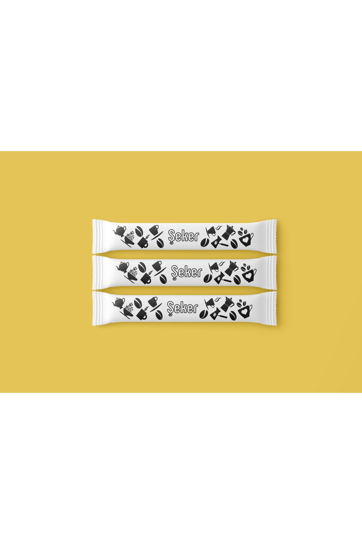 Gzdpack Stick Şeker Beyaz Baskili 1670 Adet 3Gr. - 5Kg