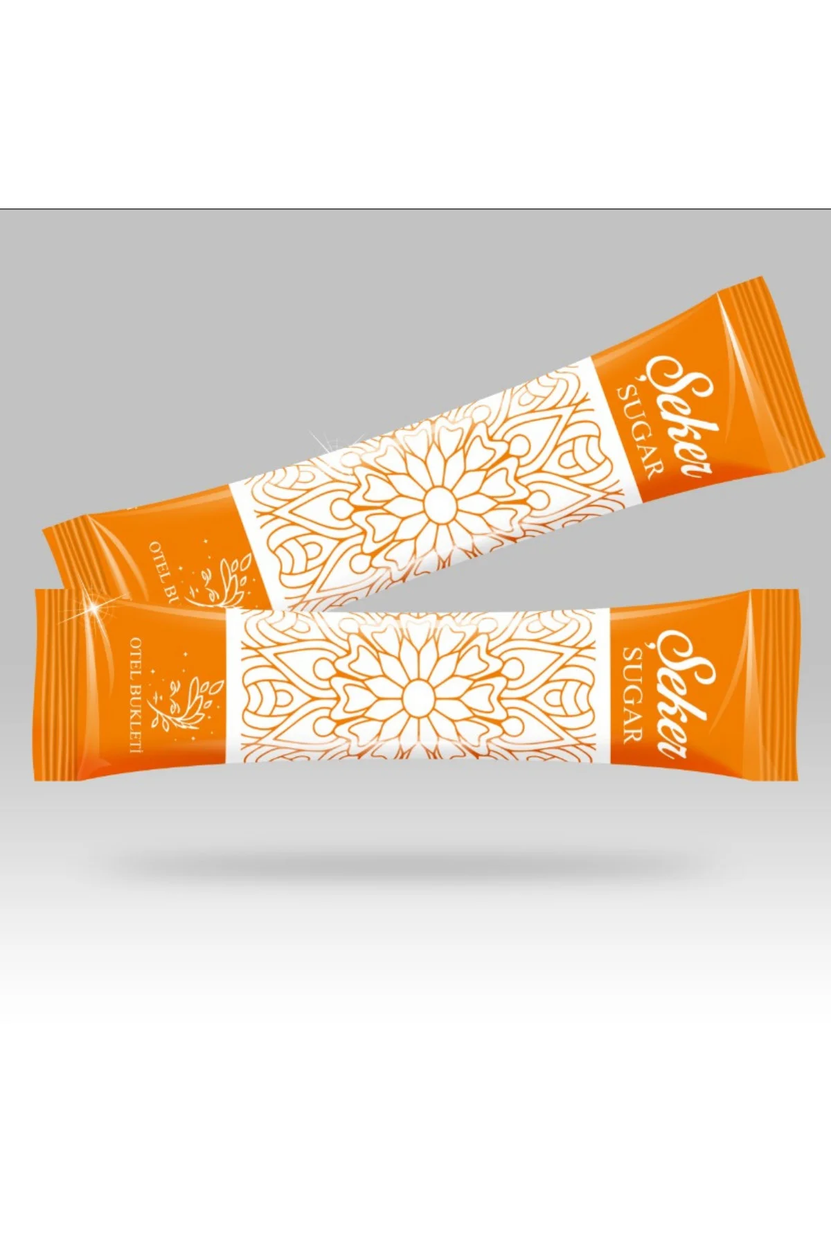 Stick Şeker Özel Üretim Desenli Tasarım D (Turuncu Beyaz) X 1000'