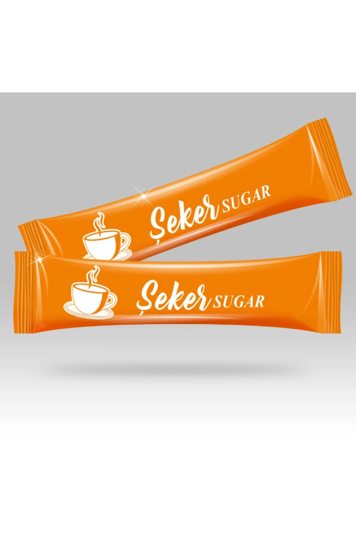 Stick Şeker Özel Üretim Desenli Tasarım E (Turuncu Beyaz) X 250'l