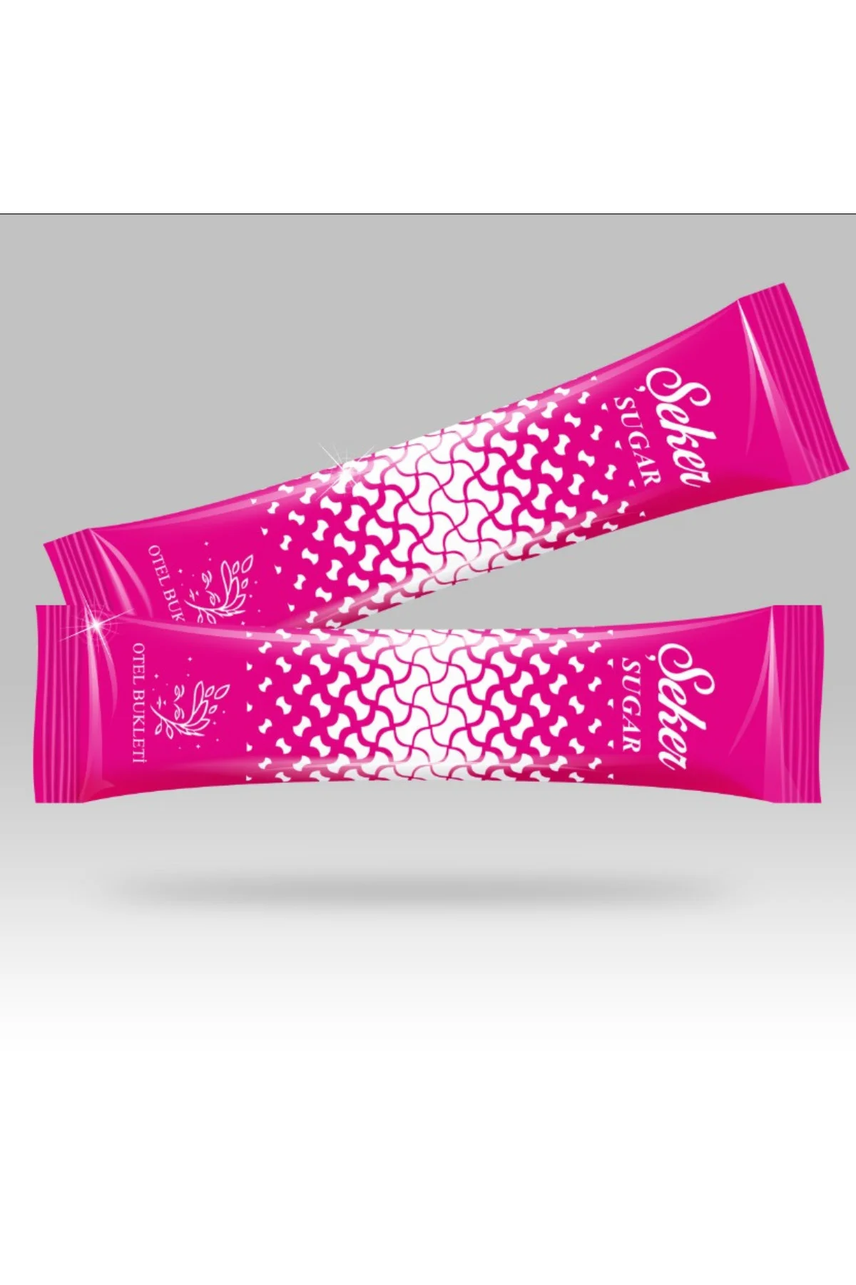 Stick Şeker Özel Üretim Desenli Tasarım C (Pembe Beyaz) X 500'lü