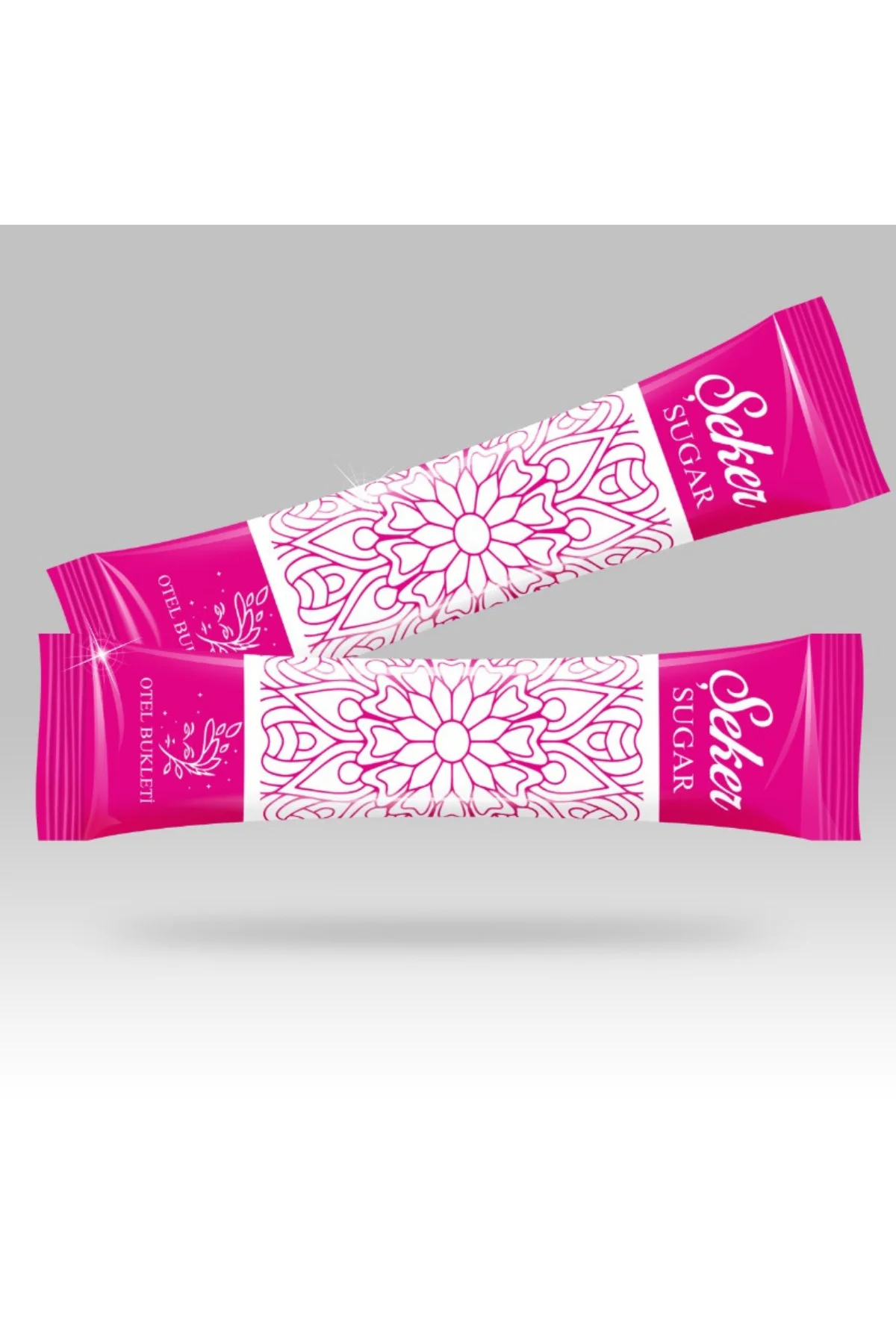 Stick Şeker Özel Üretim Desenli Tasarım D (Pembe Beyaz) X 5000'li