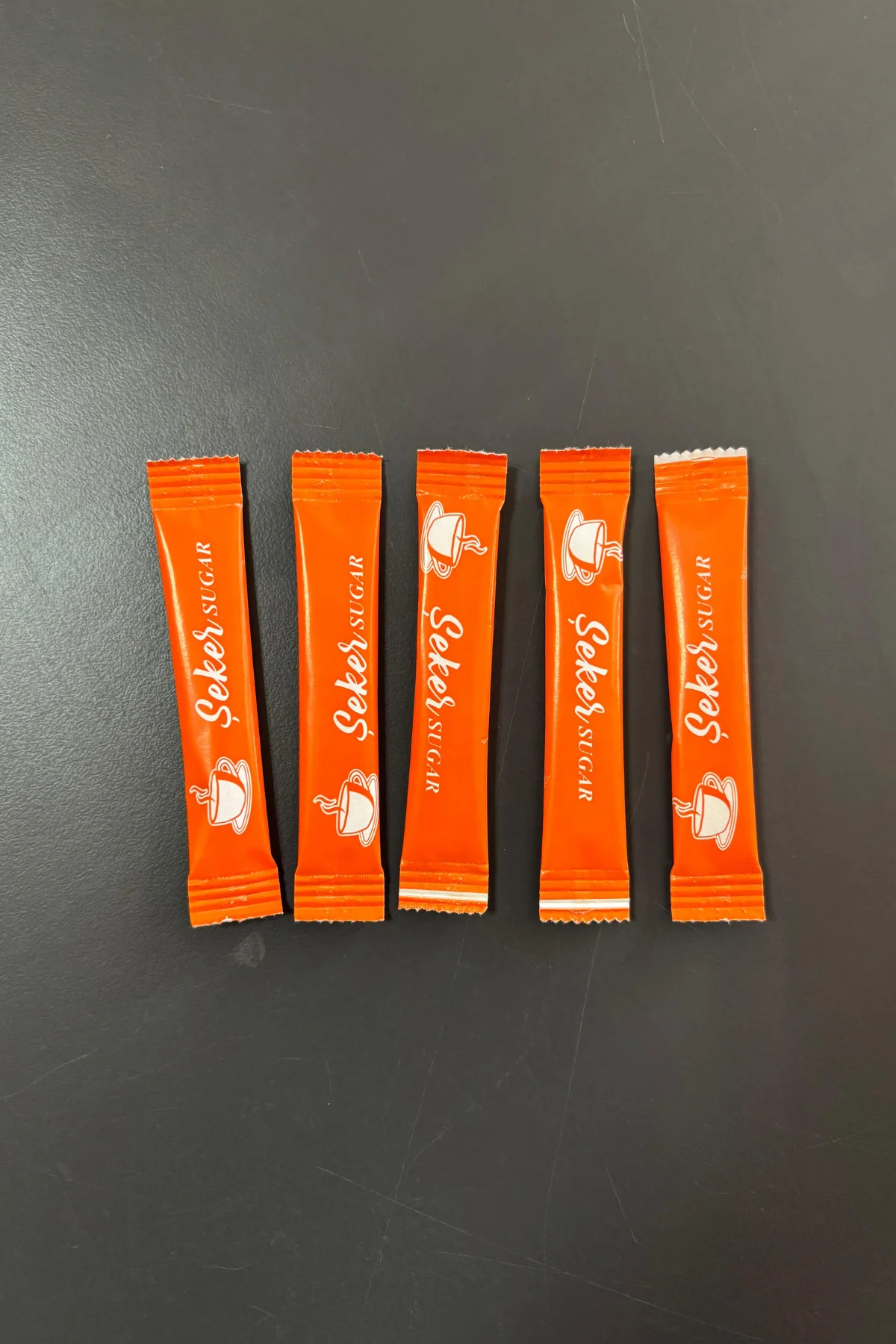 Stick Şeker Özel Üretim Desenli Tasarım E (Turuncu Beyaz) X 500'l