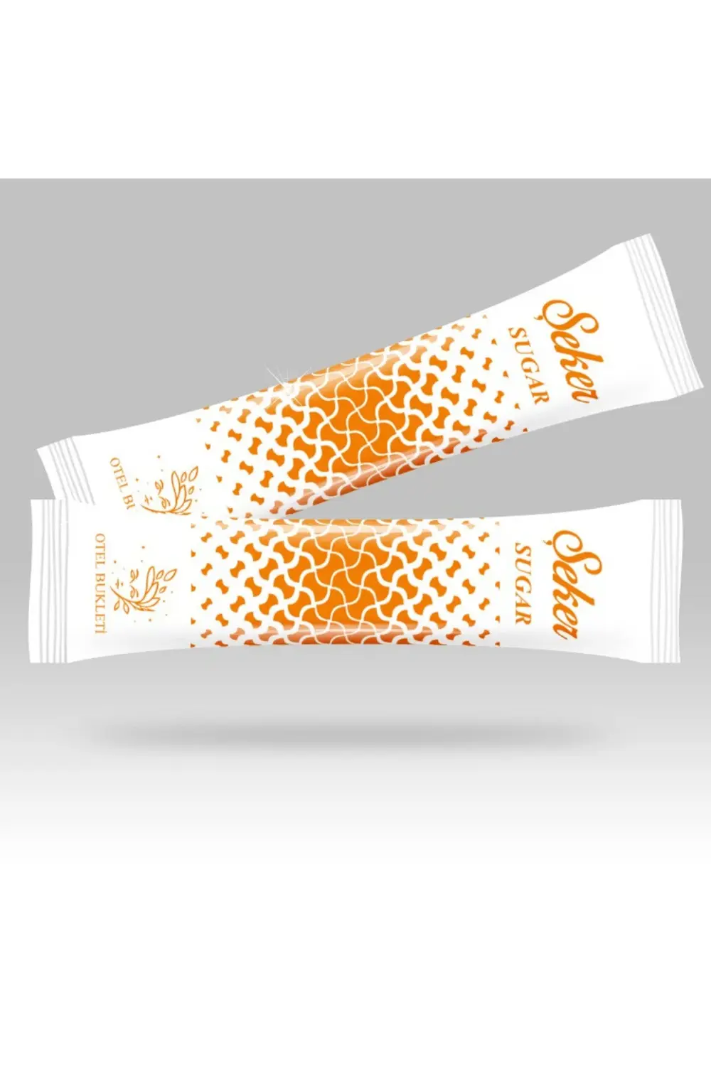 Stick Şeker Özel Üretim Desenli Tasarım A (Turuncu Beyaz) X 1000'