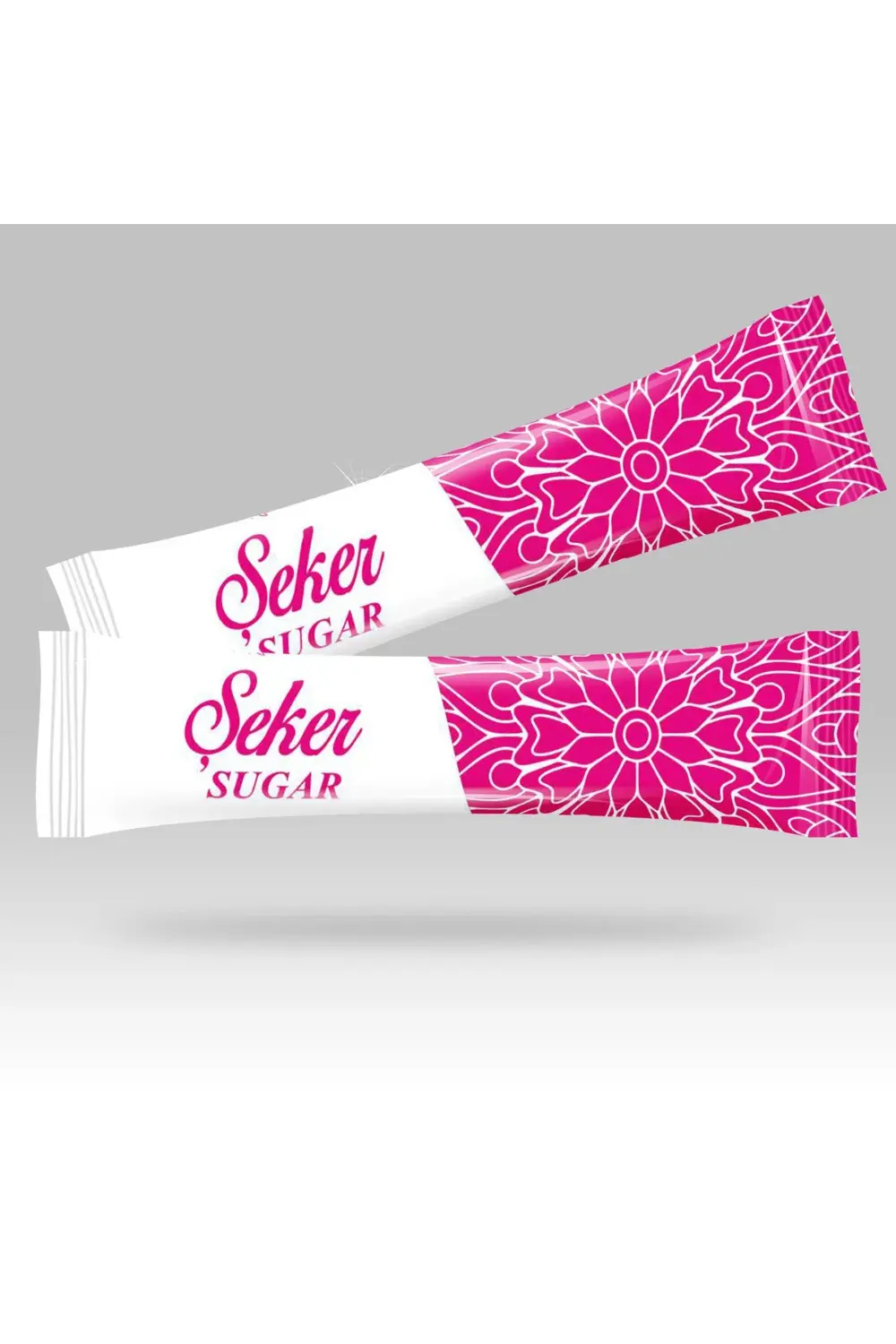 Stick Şeker Özel Üretim Desenli Tasarım B (Pembe Beyaz) X 100'lü