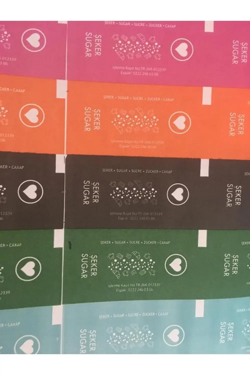 Stick Şeker Toz Şeker 2.5 gr Renkli 1000 Adet 2.5 Kg