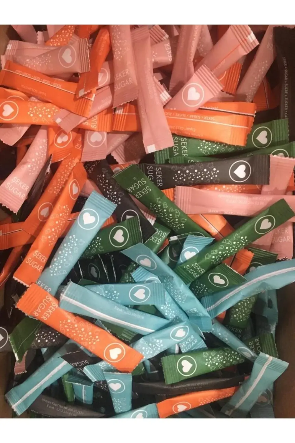 Stick Şeker Toz Şeker 2.5 gr Renkli 1000 Adet 2.5 Kg