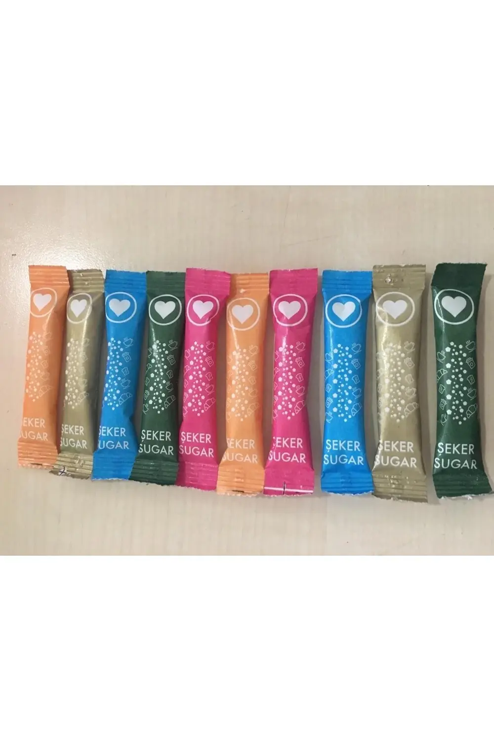 Stick Şeker Toz Şeker 3 gr Renkli 2000 Adet 6 Kg