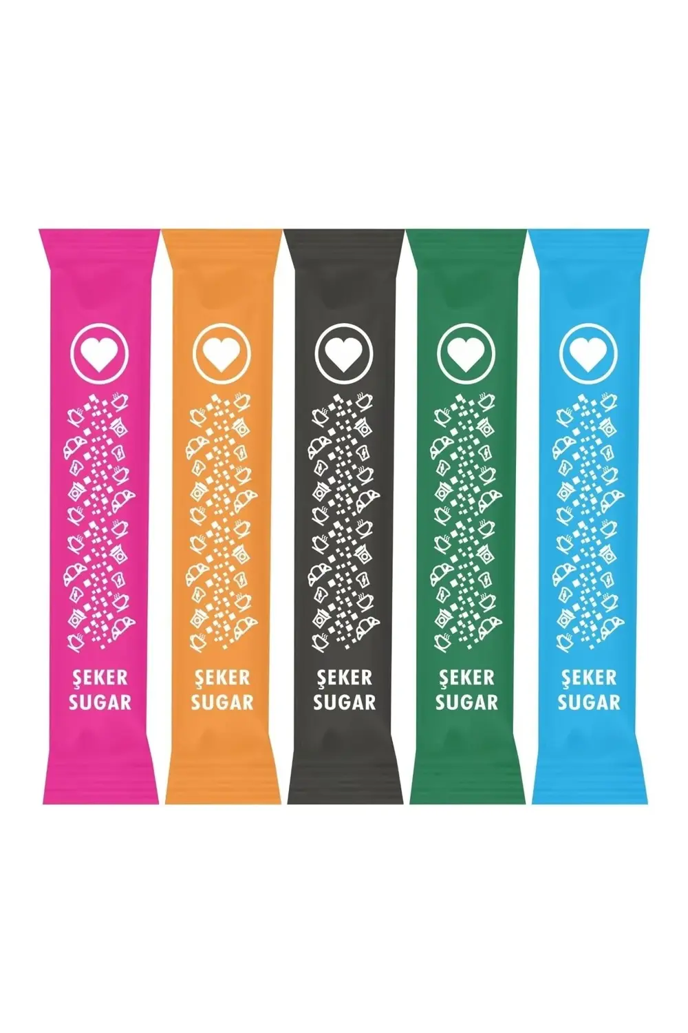 Stick Şeker Toz Şeker 3 gr Renkli 2000 Adet 6 Kg