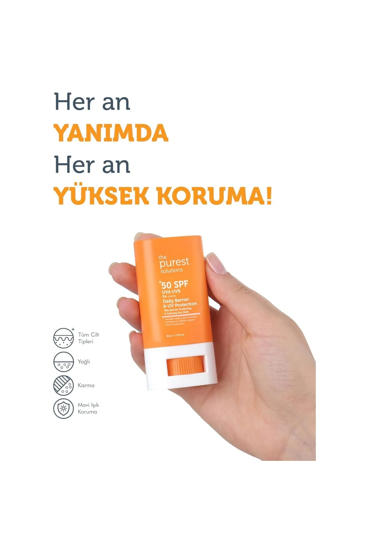 Stick SPF 50, Bariyer Onarıcı, Yatıştırıcı Güneş Kremi