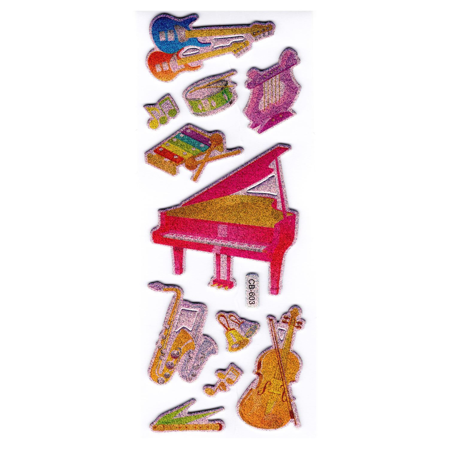 Sticker Kabartmalı Stiker Defter, Planlayıcı Müzik Aletleri (cb60