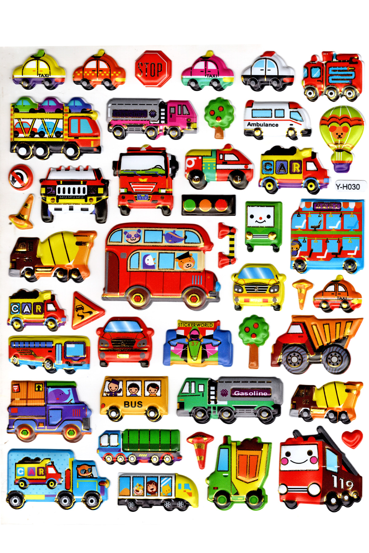 Sticker Kabartmalı Yaldızlı Stiker Çıkartma Etiket (YH030)-19x23 