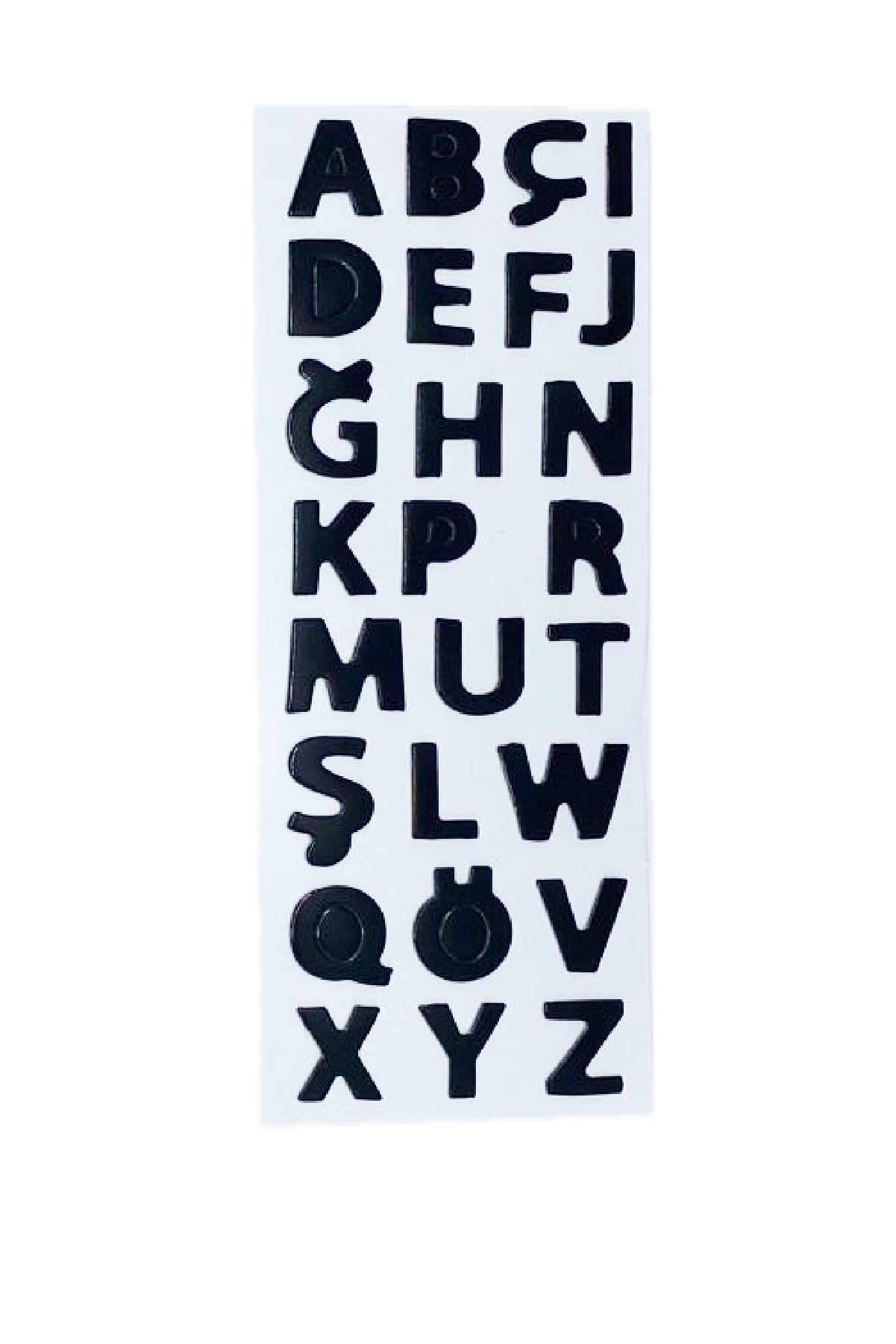 Sticker Kabartmalı Stiker Defter, Planlayıcı Etiket Siyah Harfler