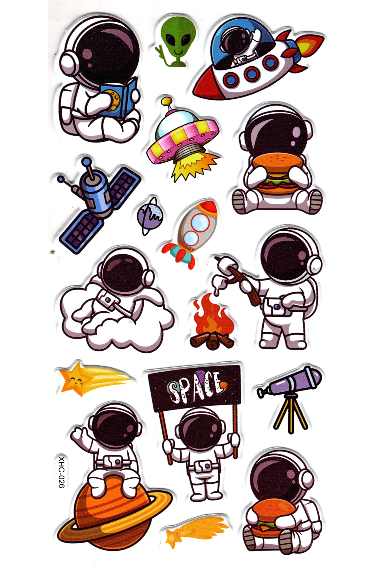 Sticker Kabartmalı Stiker Çıkartma Etiket (XHC026)-18x9 cm- Sevim