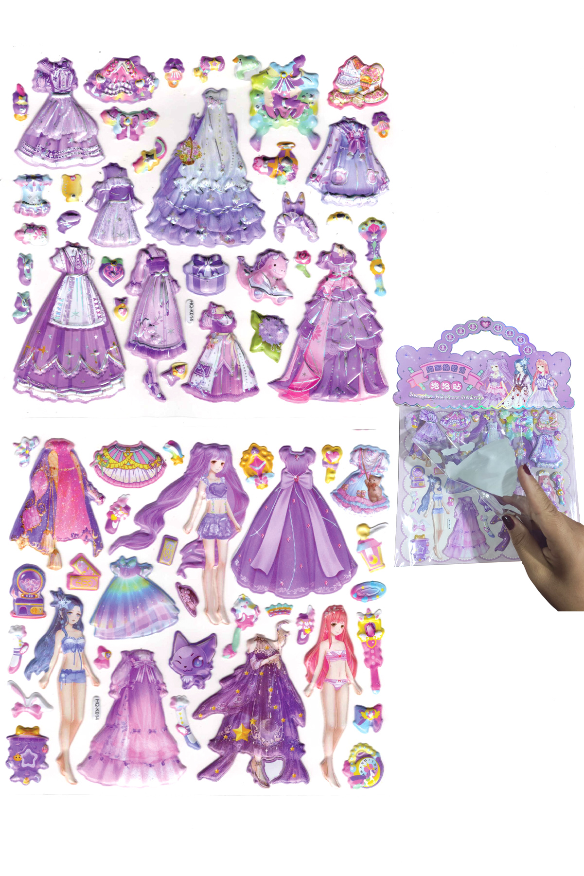 Sticker Kabartmalı Çantalı iki Sayfalı Sticker Seti (HQK014) - 21