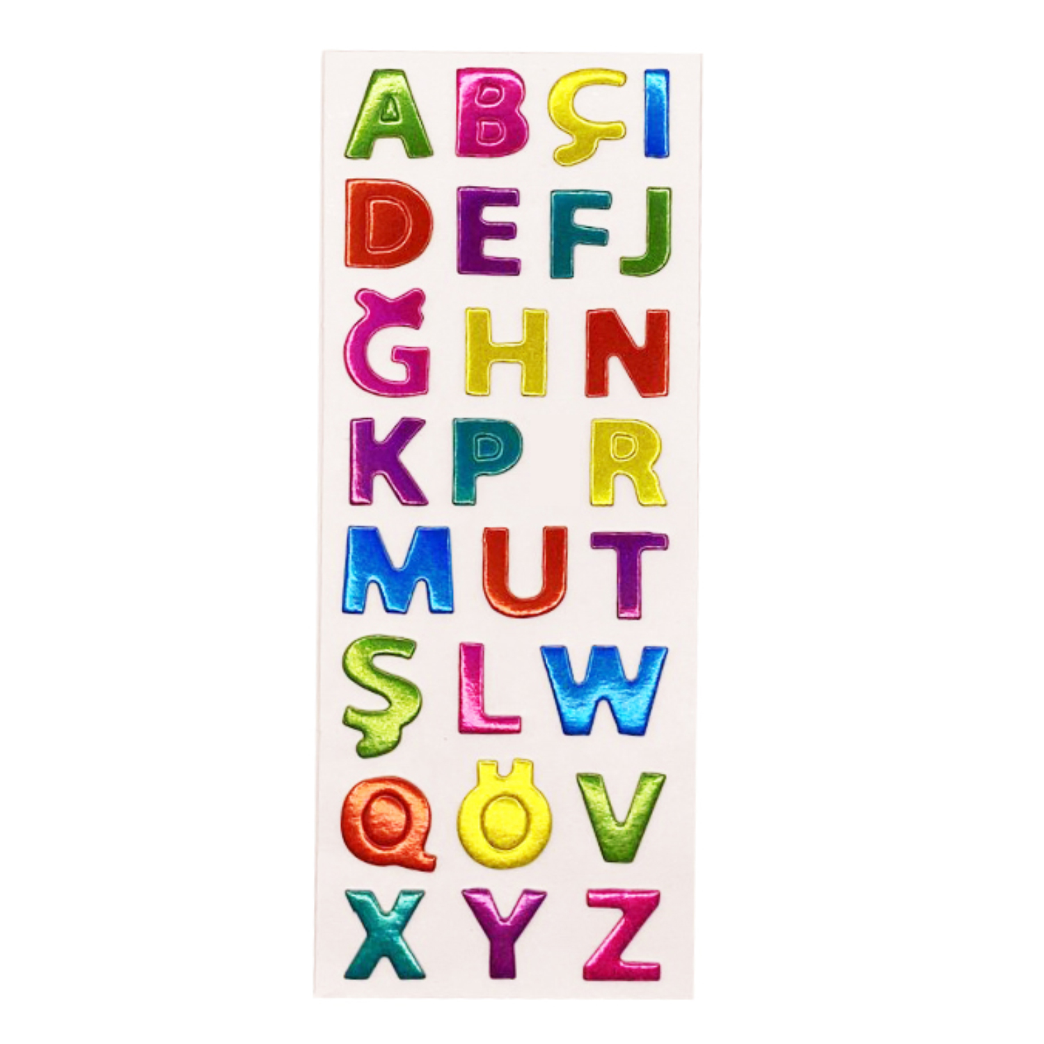 Sticker Kabartmalı Stiker Defter, Planlayıcı Etiket Renkli Harfle