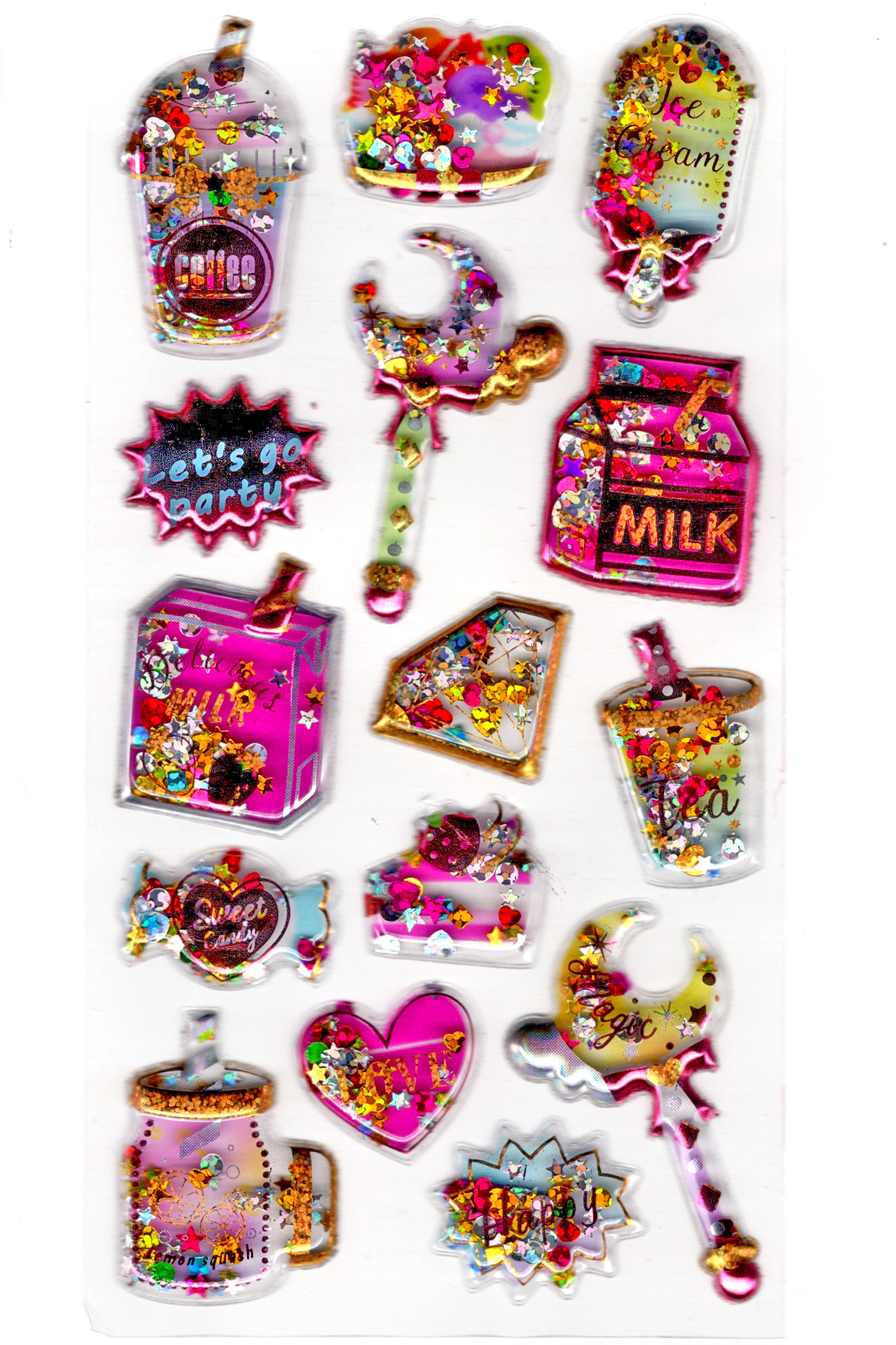 Sticker Kabartmalı Sticker Defter, Planlayıcı Etiket (pullu-817) 