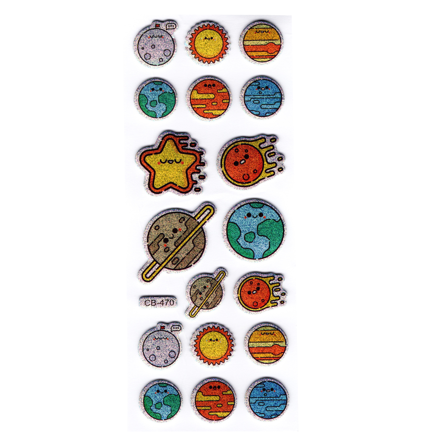 Sticker Kabartmalı Stiker Defter, Planlayıcı Etiket Gezegenler (c