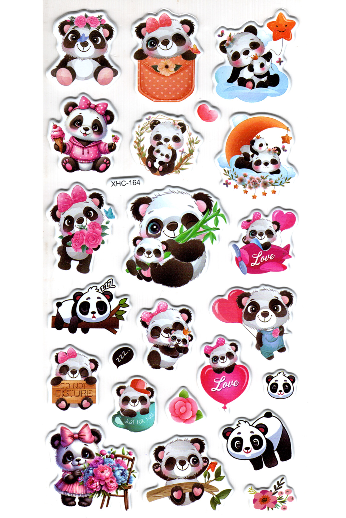 Sticker Kabartmalı Stiker Çıkartma Etiket (XHC164)-18x9 cm- Sevim