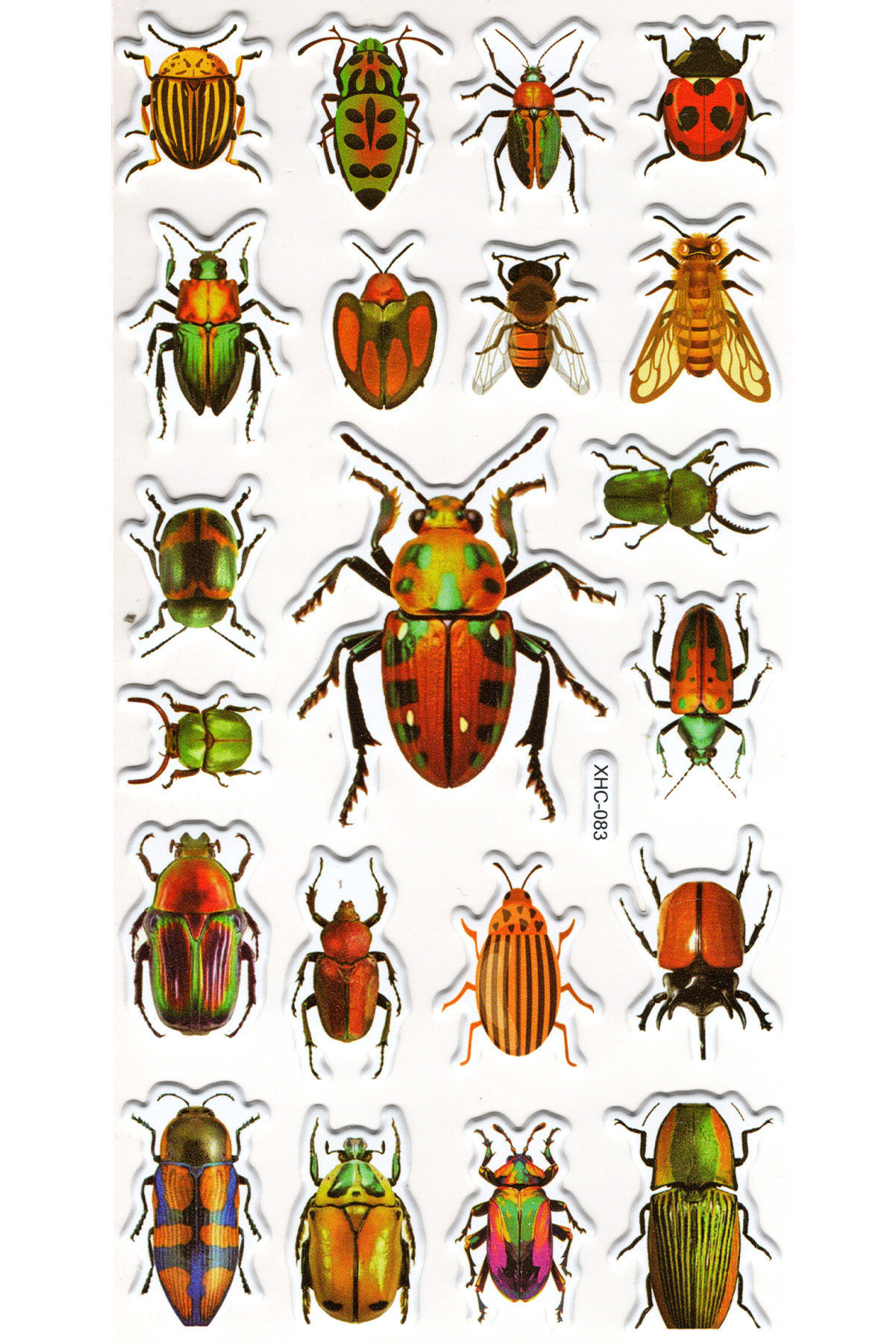 Sticker Kabartmalı Stiker Çıkartma Etiket (XHC083)-18x9 cm- Böcek