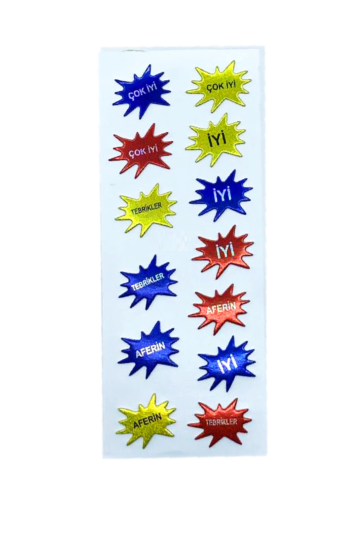 Sticker Kabartmalı Stiker Defter, Planlayıcı Etiket Aferin, Tebri