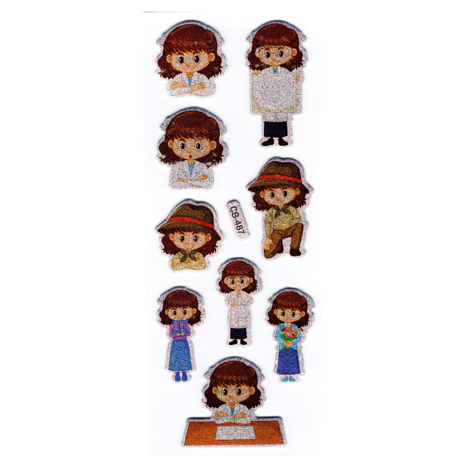Sticker Kabartmalı Stiker Defter, Planlayıcı izci kız (cb487) 16x