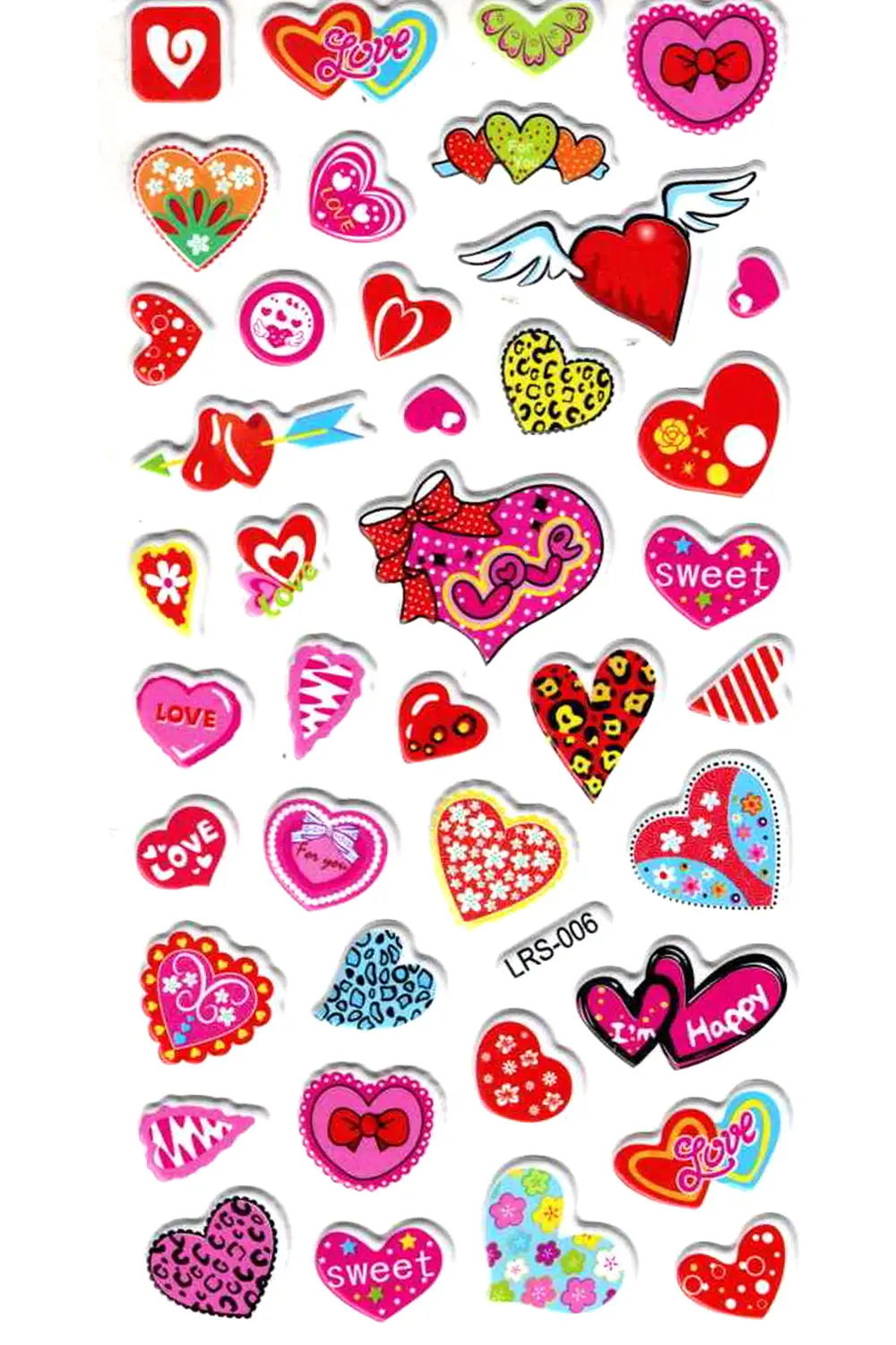 Sticker Kabartmalı Stiker Çıkartma Etiket (LRS006)-18x9 cm- Desen