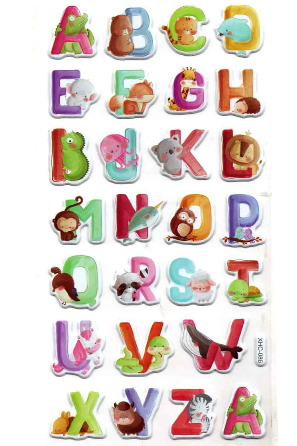 Sticker Kabartmalı Stiker Çıkartma Etiket (XHC086)-18x9 cm- Hayva