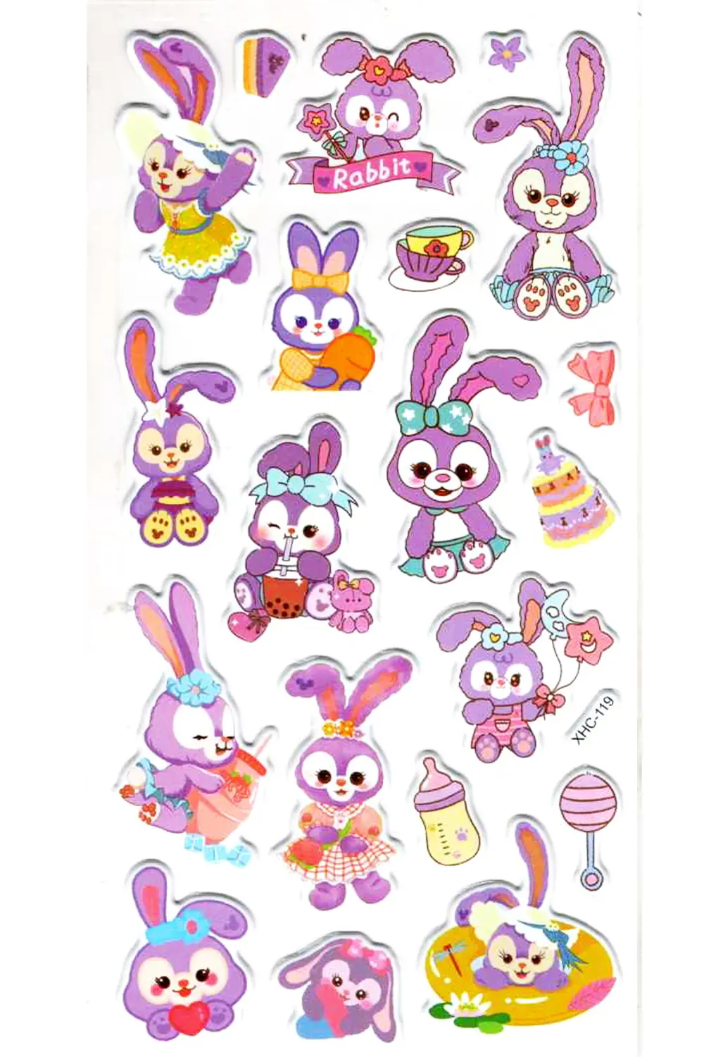 Sticker Kabartmalı Stiker Çıkartma Etiket (XHC119)-18x9 cm- Sevim