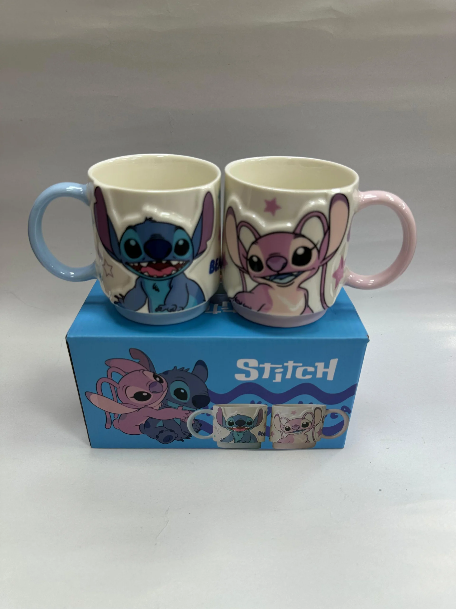Stitch 2li Kabartmalı Kupa Bardak