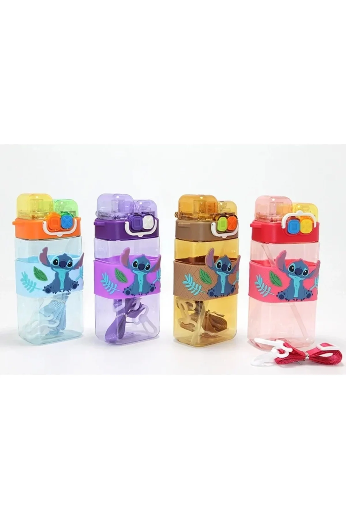 Stitch Çift Bölmeli Pipetli Matara & Suluk Alk5111