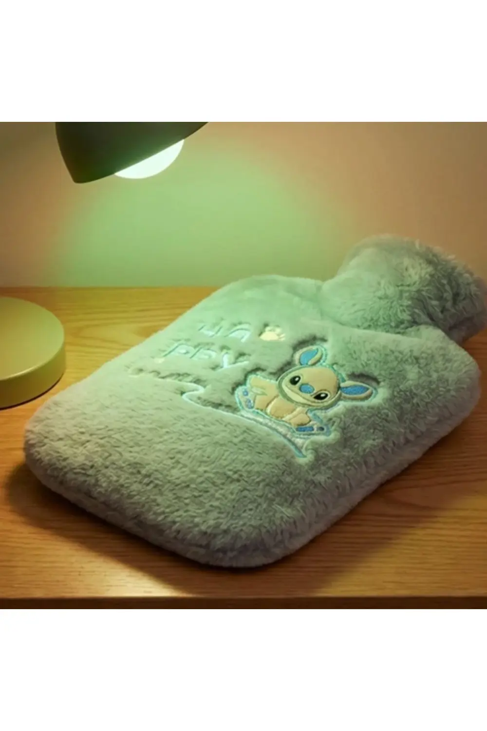 Stitch Figürlü Gri Peluş Sıcak Su Torbası 1 Litre